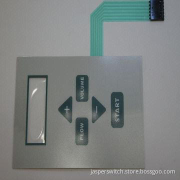 Touch switches with keys embossed and transparent window